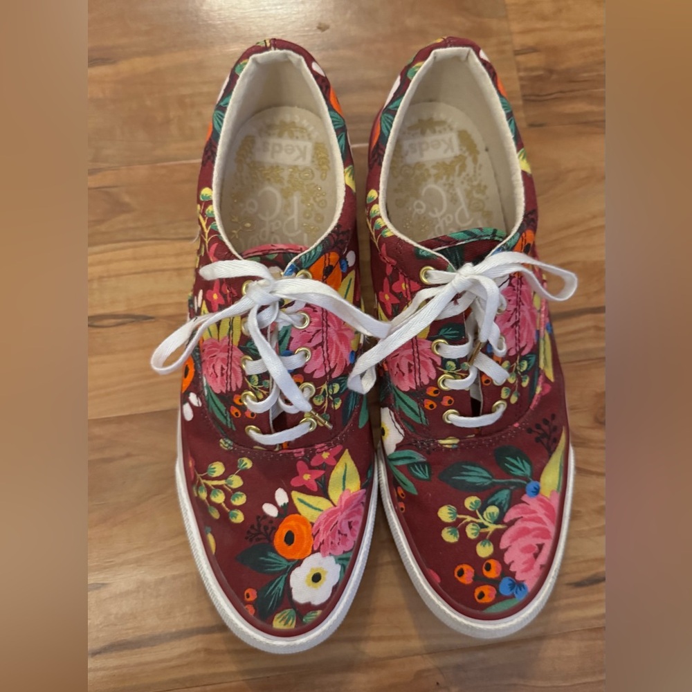 Keds x Rifle Paper Co. Anchor Vintage Blossoms Sneakers Anthropologie Sz 8 Boho - Picture 2 of 10